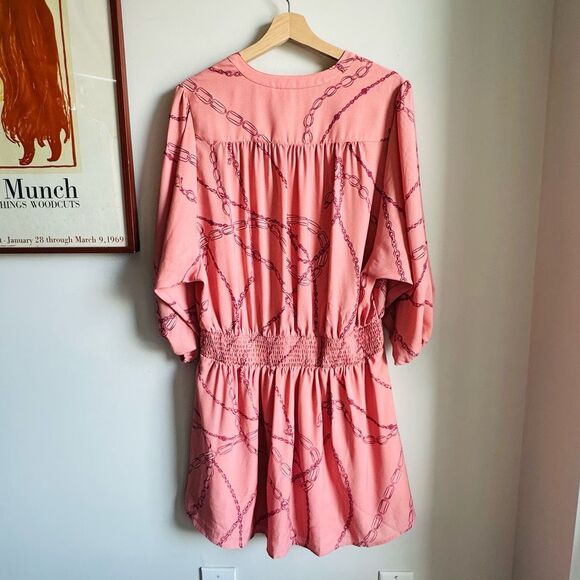 NWT Kaari Blue London‎ Calling Blush Chain Long Sleeve Mini Dress – Large - Picture 9 of 10
